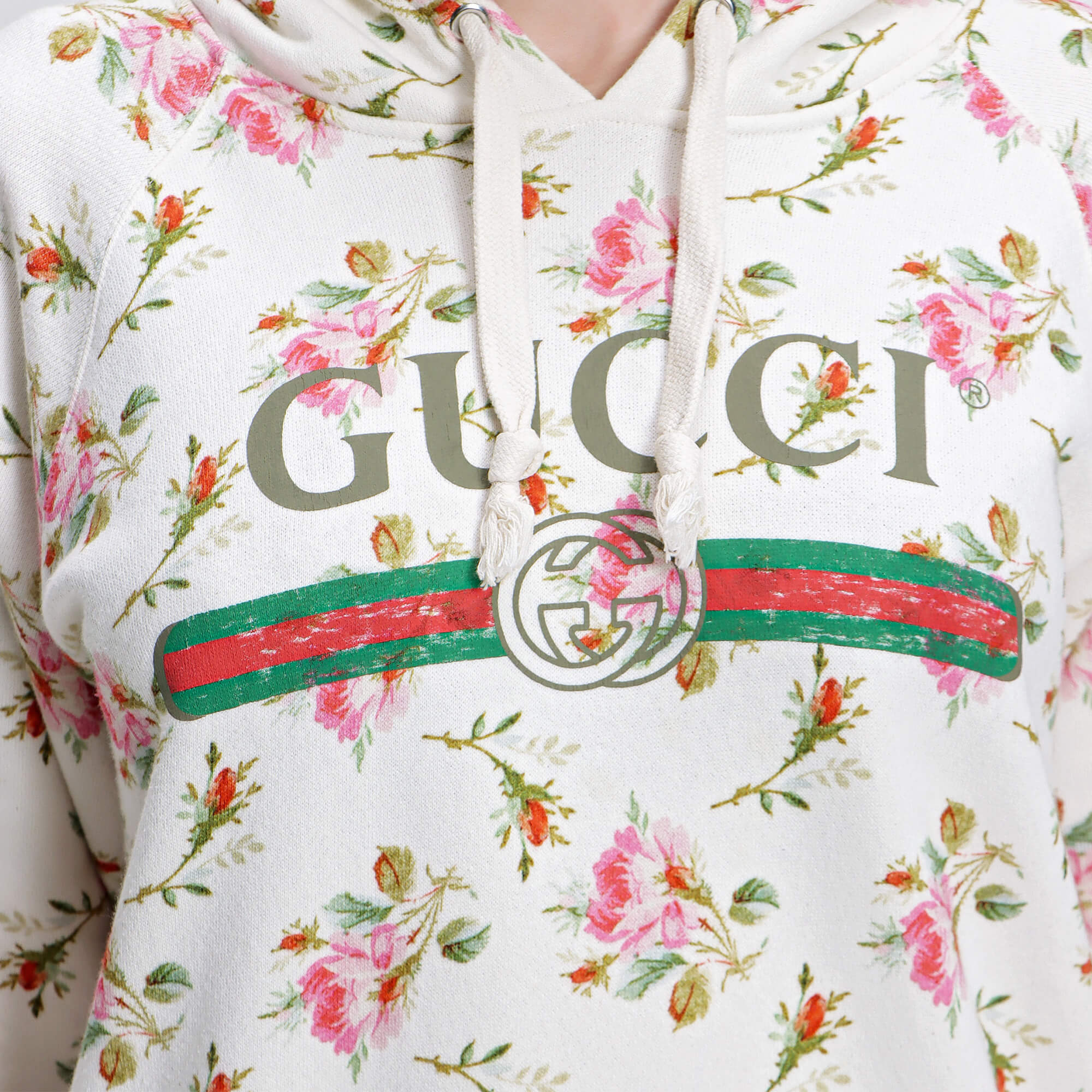 Gucci - Floral Logo Print Hooded Sweatshirt 